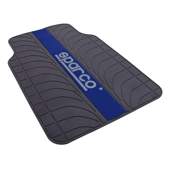 Ковры автомобильные SPARCO серия "Racing", эластичный ПВХ, морозоустойчивые, чёрный/синий