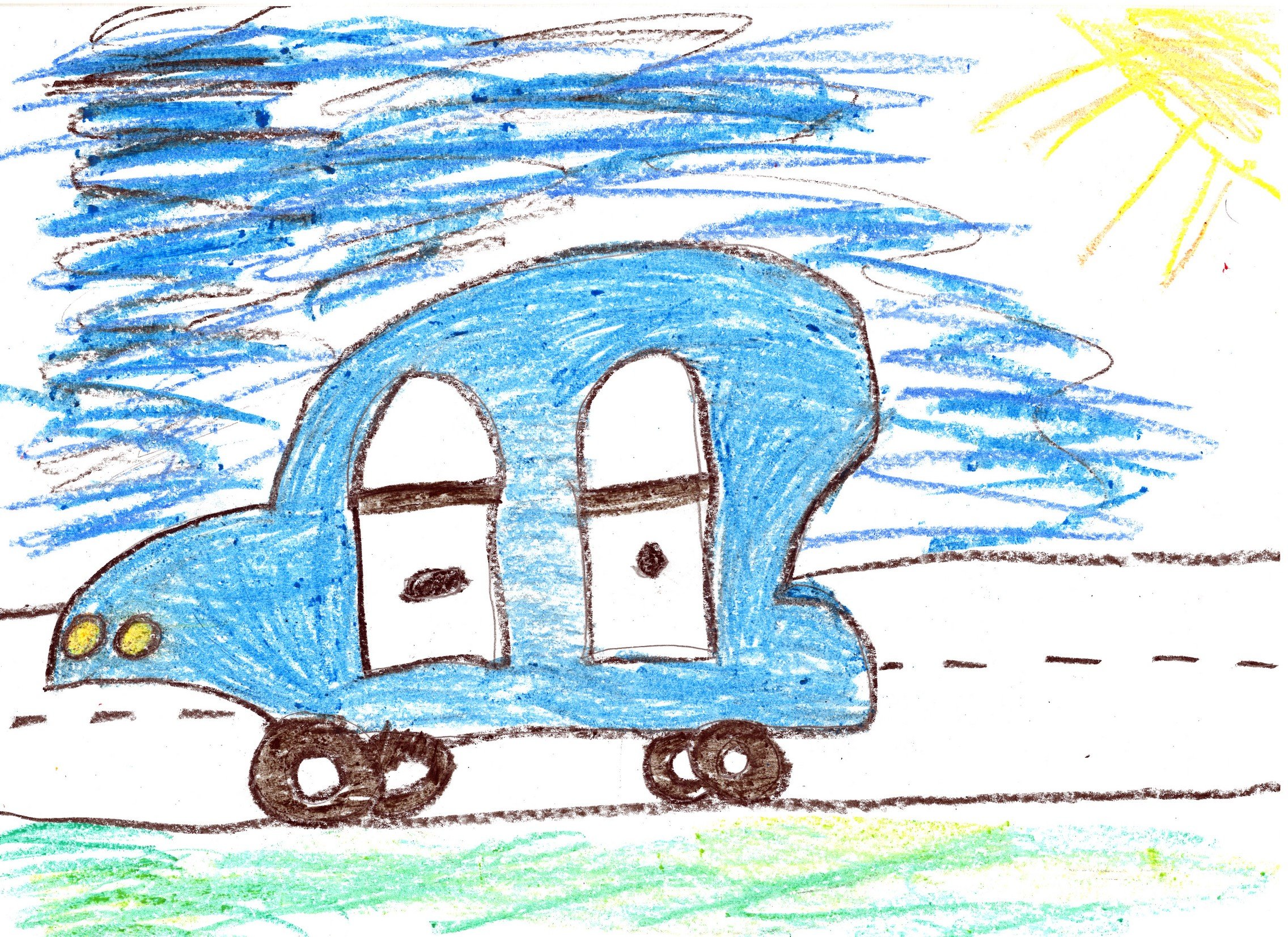 Детский рисунок транспорт будущего